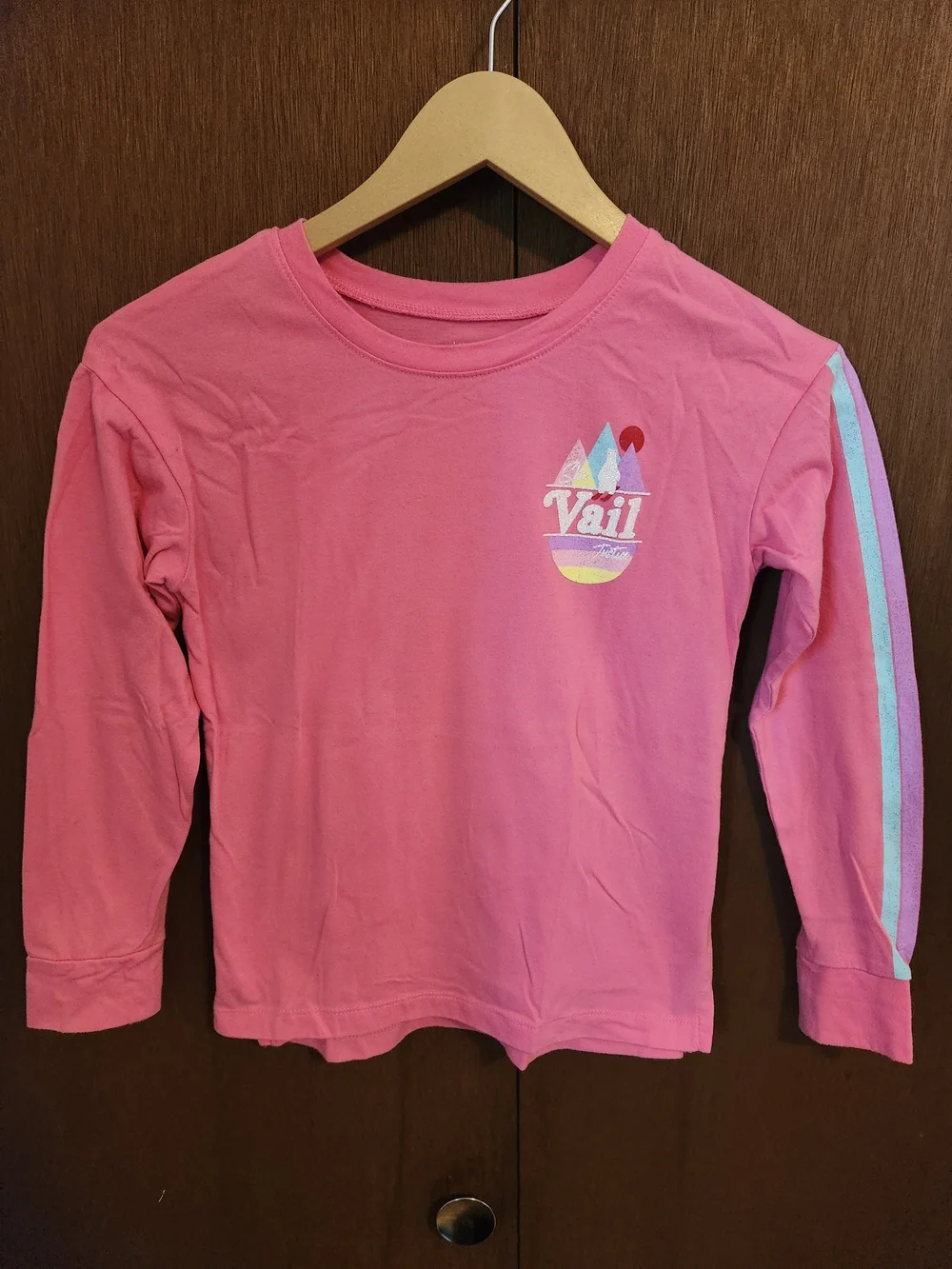 Justice Pink Long Sleeve Tee with Vail Graphic